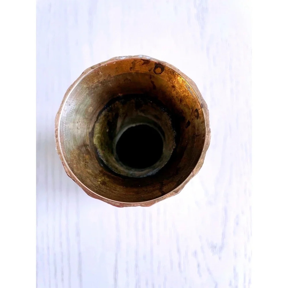 Vintage Swirl Design Brass Vase Made in India‎